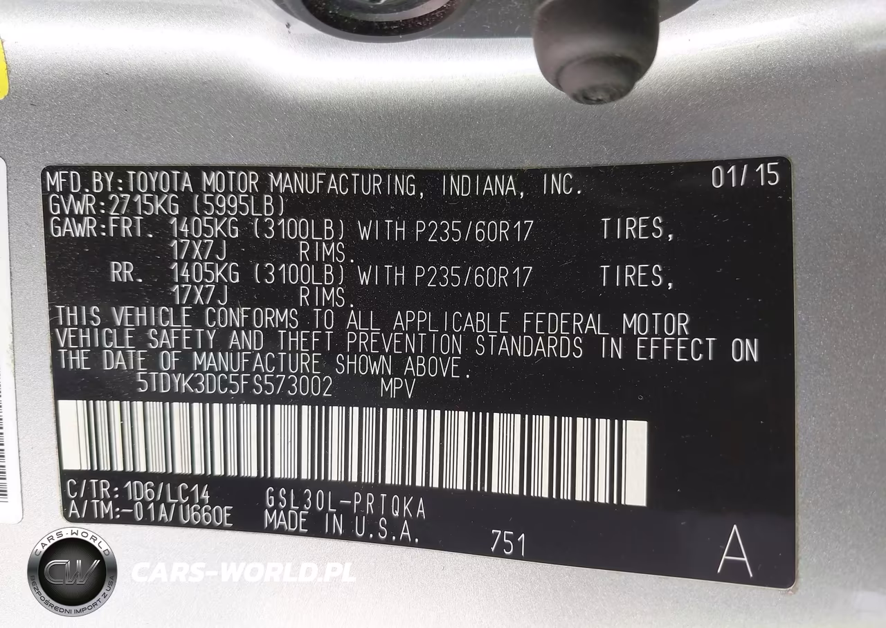 2015 Toyota Sienna Xle 8 Passenger VIN:5TDYK3DC5FS573002 - 9