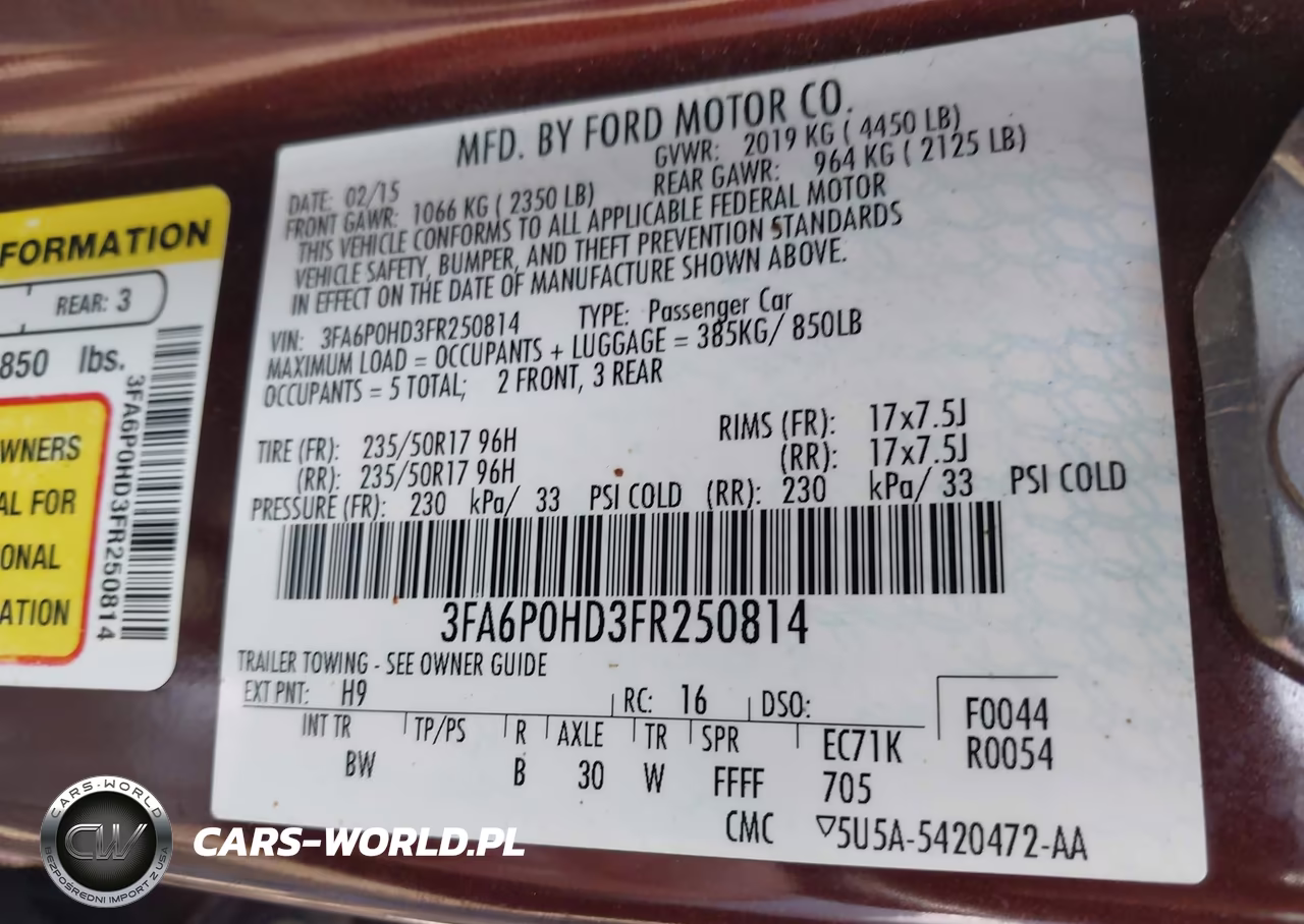 2015 Ford Fusion Se VIN:3FA6P0HD3FR250814 - 9