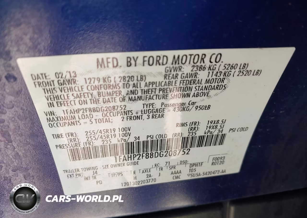 2013 Ford Taurus Limited VIN:1FAHP2F88D6208752 - 9