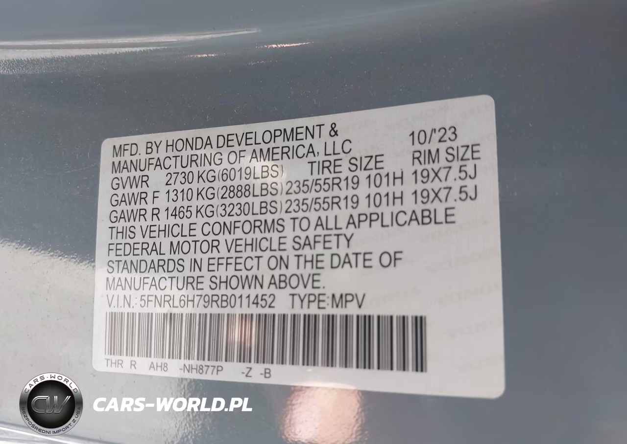 2024 Honda Odyssey Sport VIN:5FNRL6H79RB011452 - 9