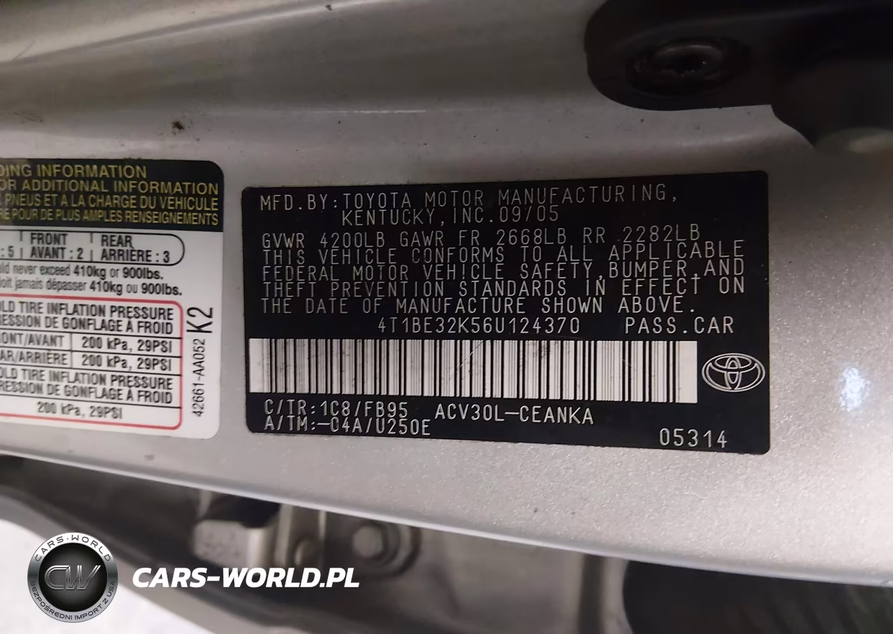 2006 Toyota Camry Le VIN:4T1BE32K56U124370 - 9