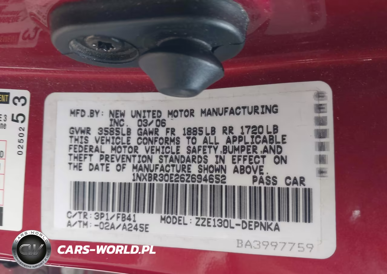 2006 Toyota Corolla Le VIN:1NXBR30E26Z694652 - 9