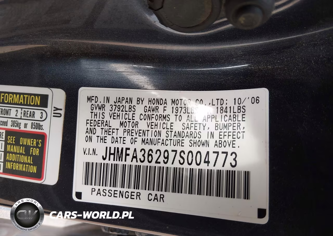 2007 Honda Civic Hybrid VIN:JHMFA36297S004773 - 9