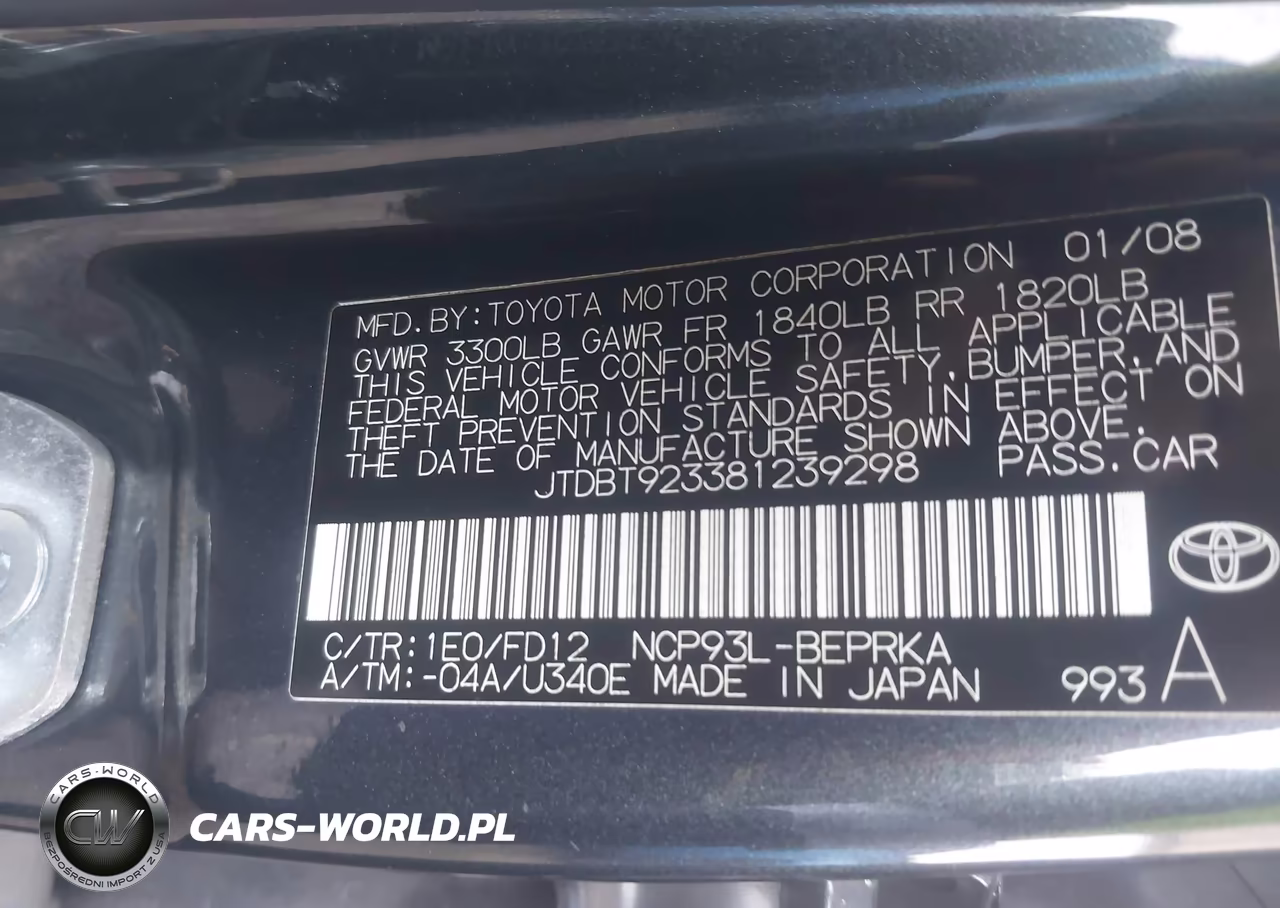2008 Toyota Yaris S VIN:JTDBT923381239298 - 9