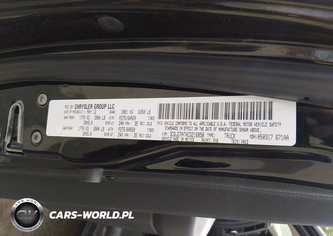 2012 Ram 1500 St VIN:3C6JD7ATXCG216858 - 9
