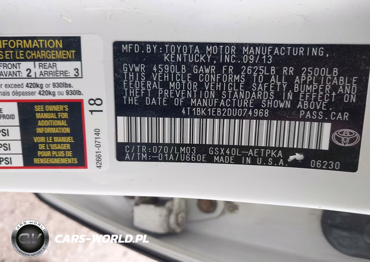 2013 Toyota Avalon Limited VIN:4T1BK1EB2DU074968 - 9