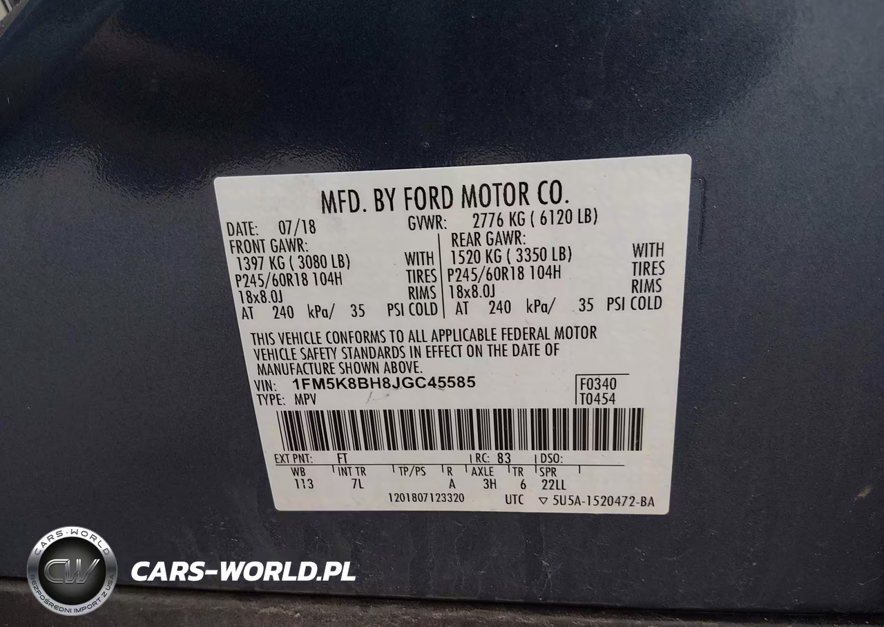 2018 Ford Explorer VIN:1FM5K8BH8JGC45585 - 9