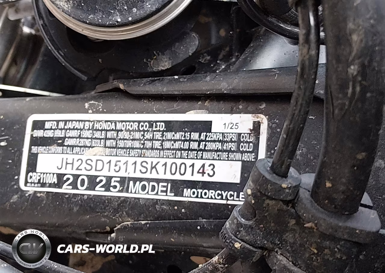 2025 Honda Crf1000 A VIN:JH2SD1511SK100143 - 10
