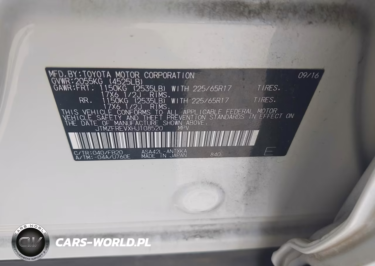 2017 Toyota Rav4 Le VIN:JTMZFREVXHJ108520 - 9