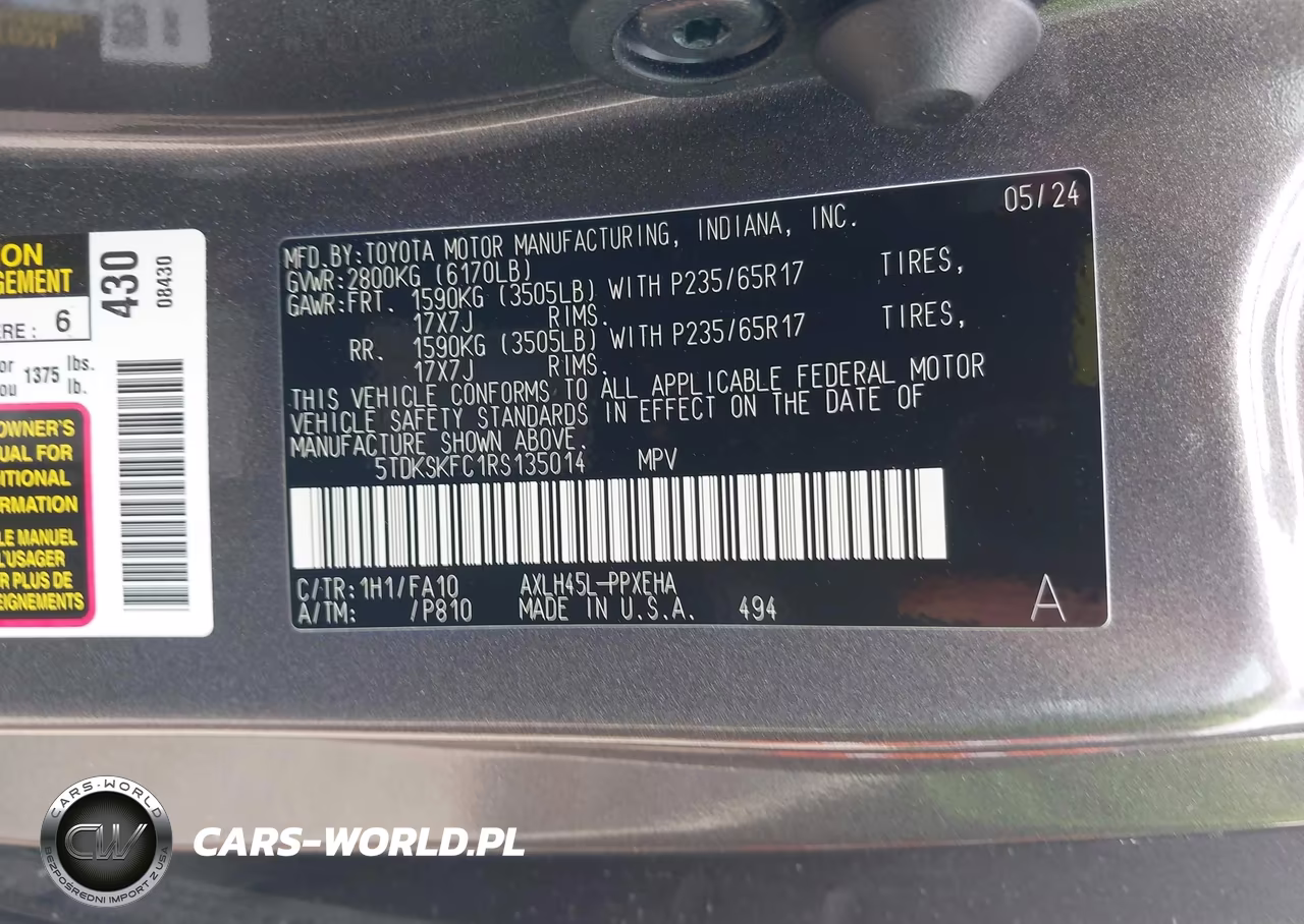 2024 Toyota Sienna Le VIN:5TDKSKFC1RS135014 - 9