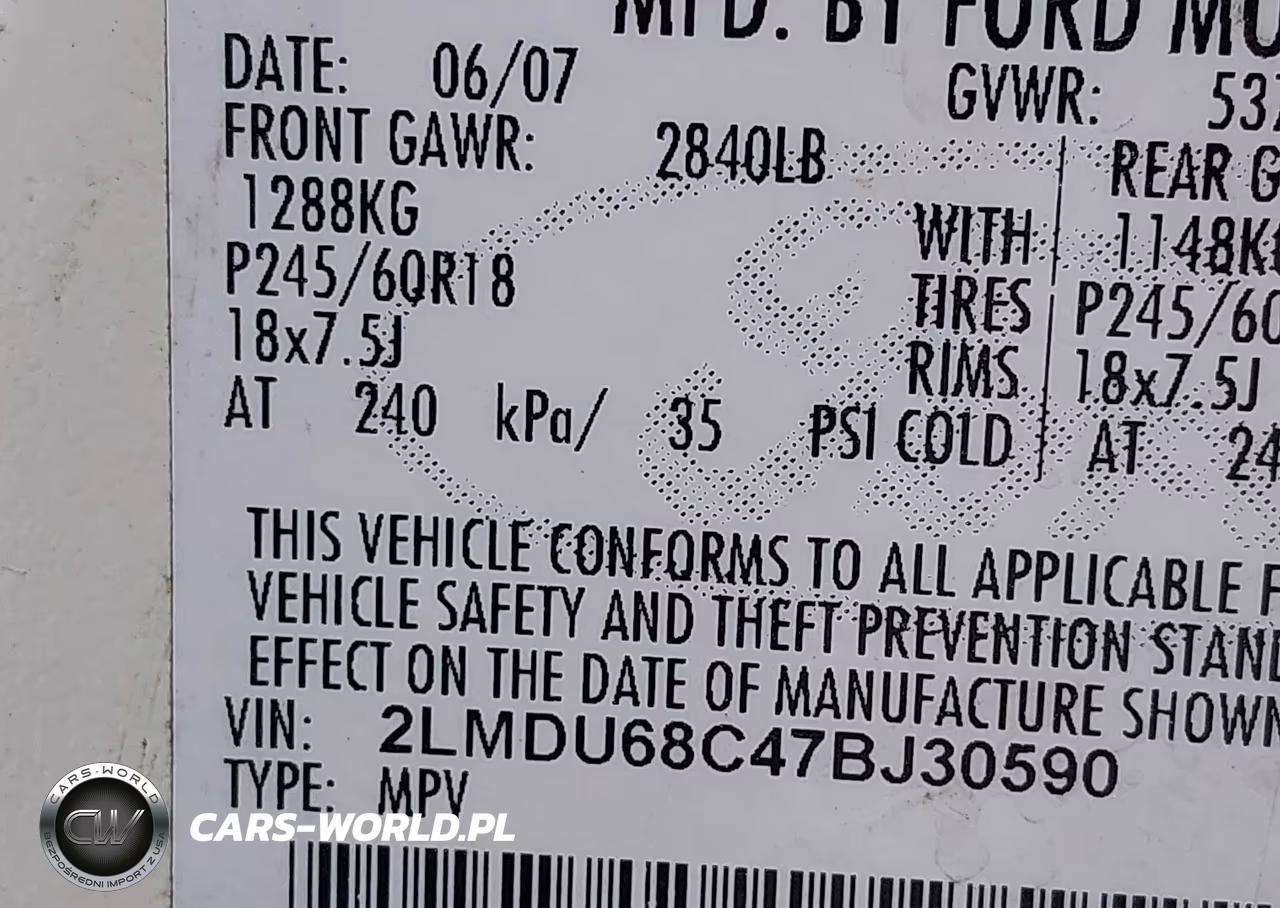2007 Lincoln Mkx VIN:2LMDU68C47BJ30590 - 9