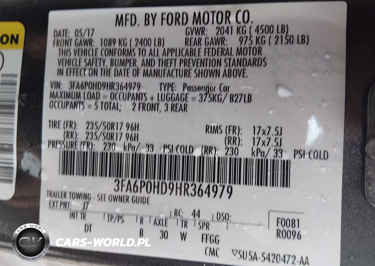 2017 Ford Fusion Se VIN:3FA6P0HD9HR364979 - 9