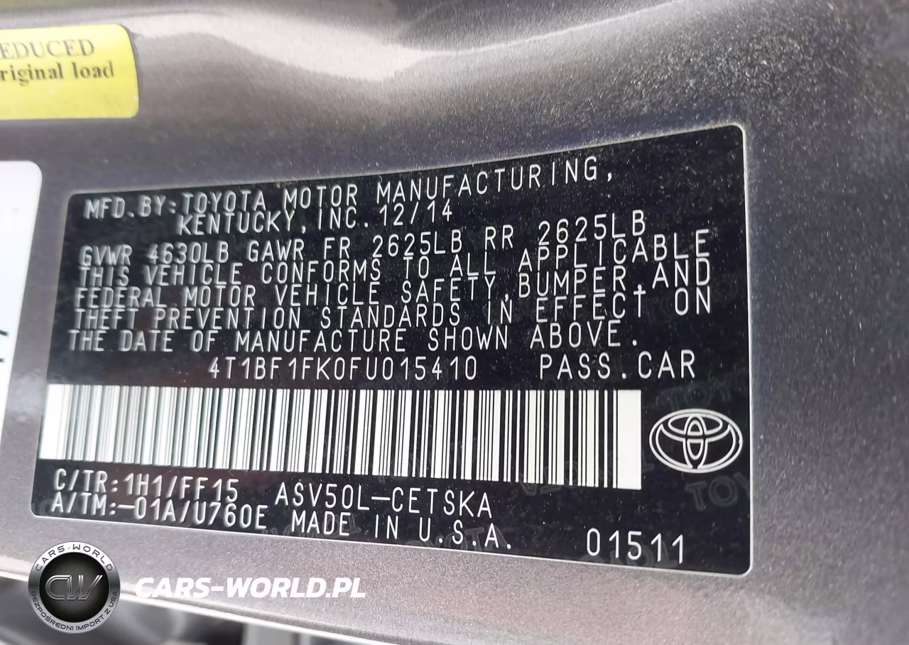 2015 Toyota Camry Se VIN:4T1BF1FK0FU015410 - 9