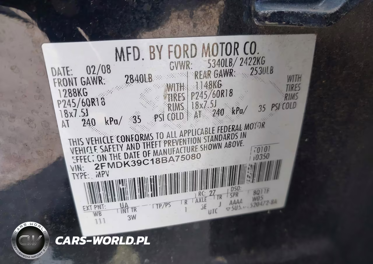 2008 Ford Edge Limited VIN:2FMDK39C18BA75080 - 9