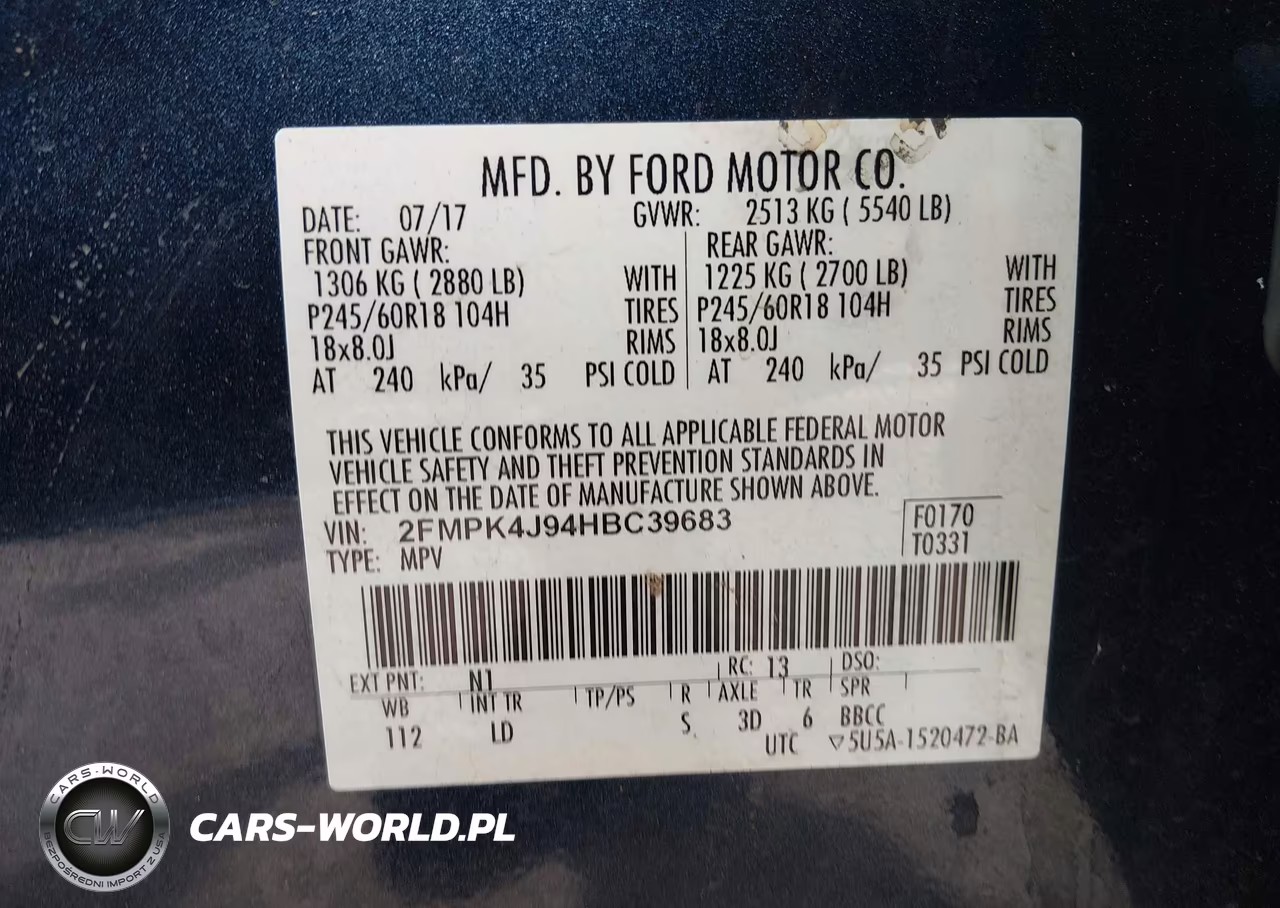 2017 Ford Edge Sel VIN:2FMPK4J94HBC39683 - 9