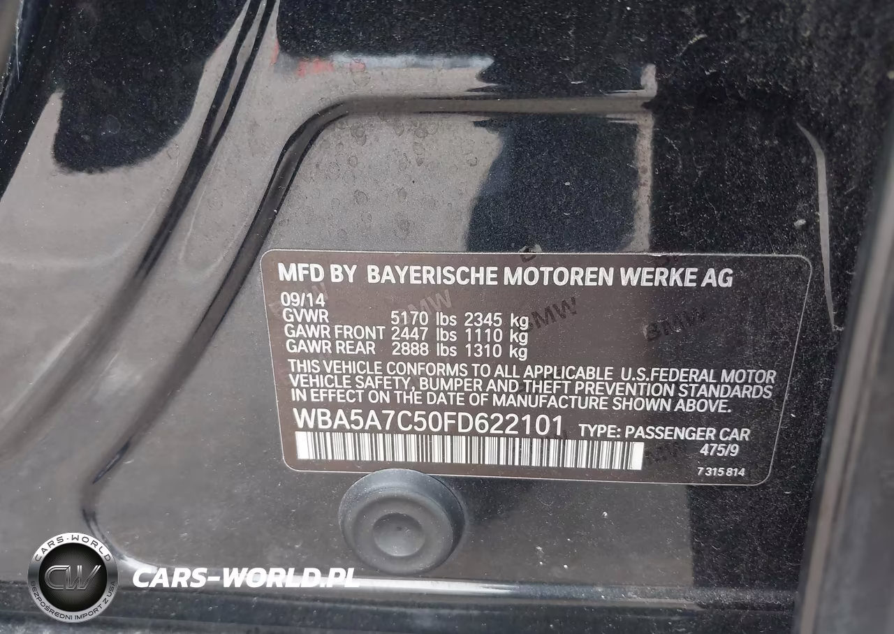 2015 BMW 528I xDrive VIN:WBA5A7C50FD622101 - 9