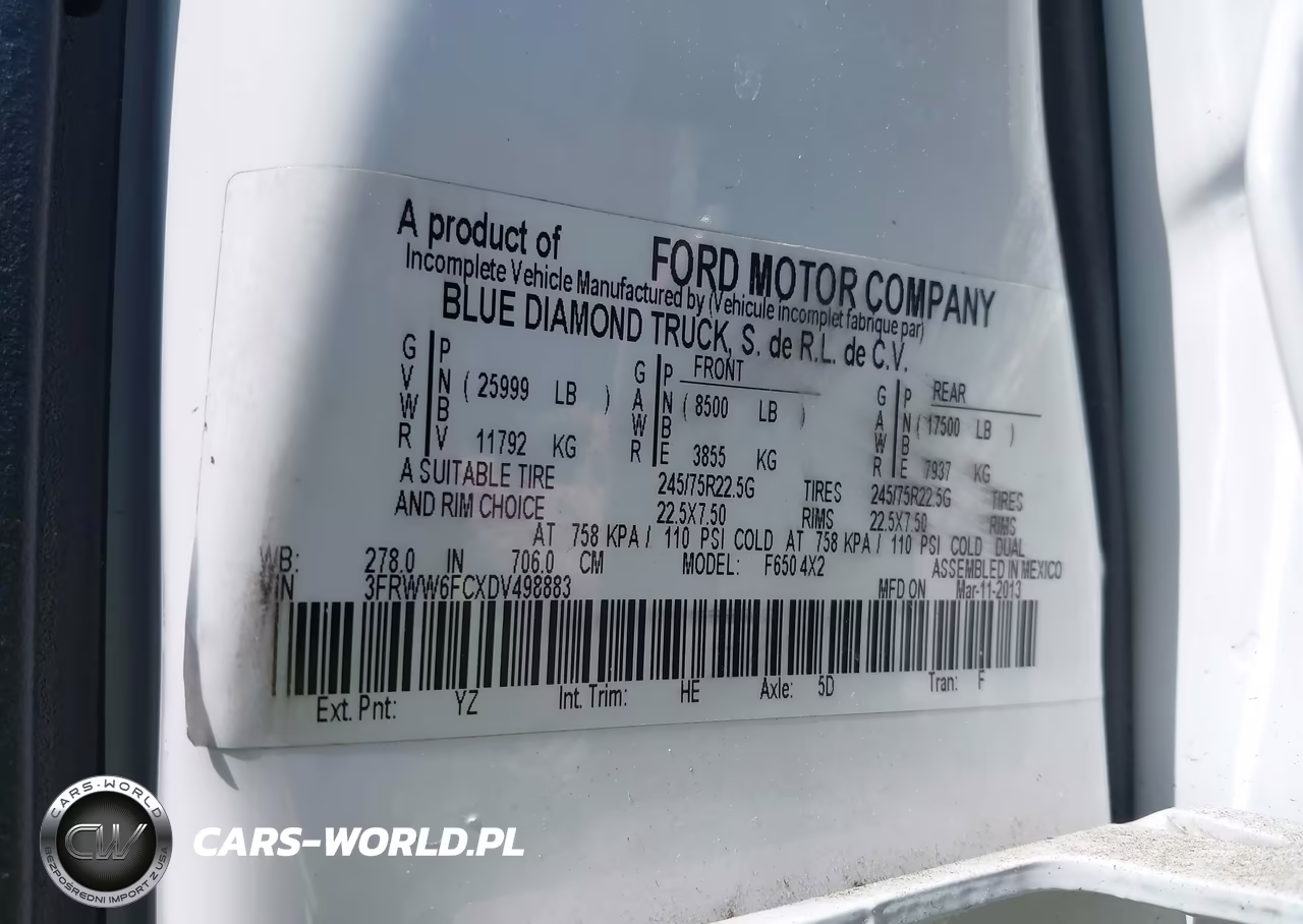 2013 Ford F-650 Xl-Xlt VIN:3FRWW6FCXDV498883 - 9