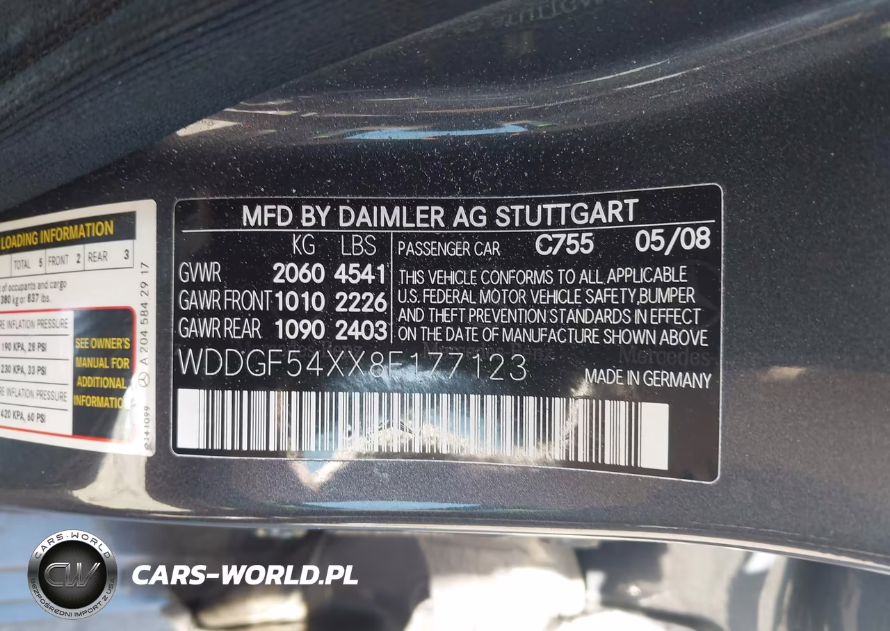 2008 Mercedes-Benz C 300 Sport VIN:WDDGF54XX8F177123 - 9