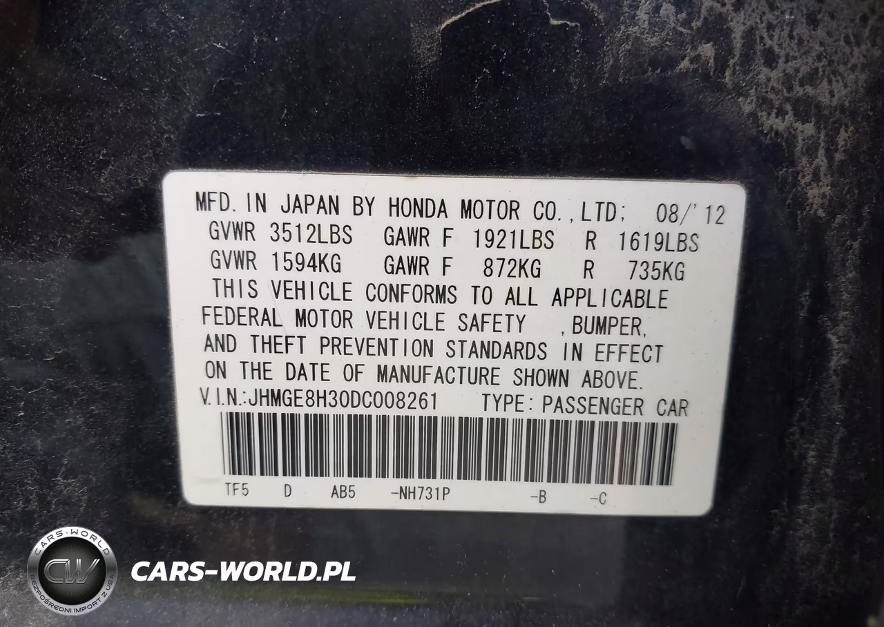 2013 Honda Fit VIN:JHMGE8H30DC008261 - 9