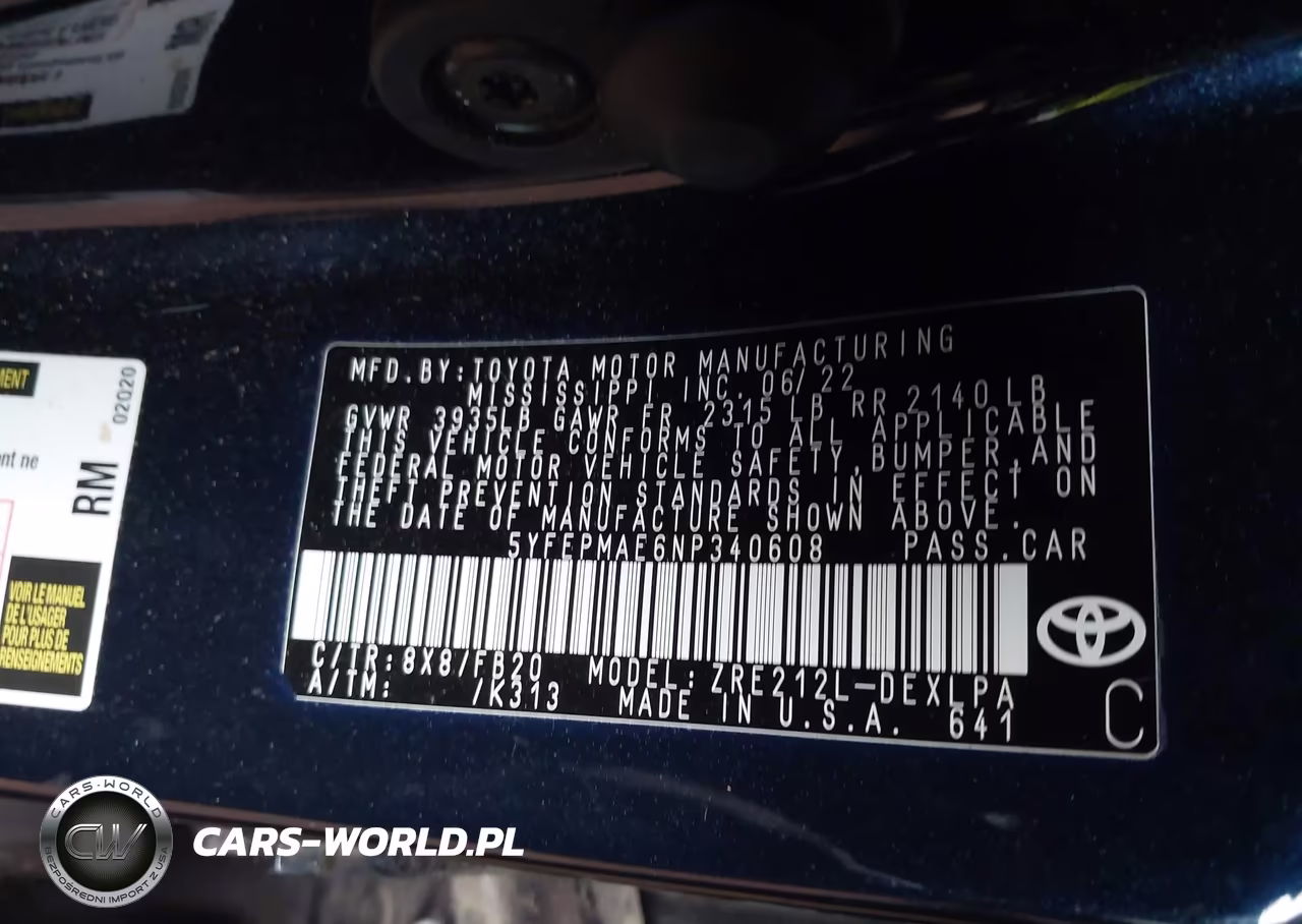 2022 Toyota Corolla Le VIN:5YFEPMAE6NP340608 - 9