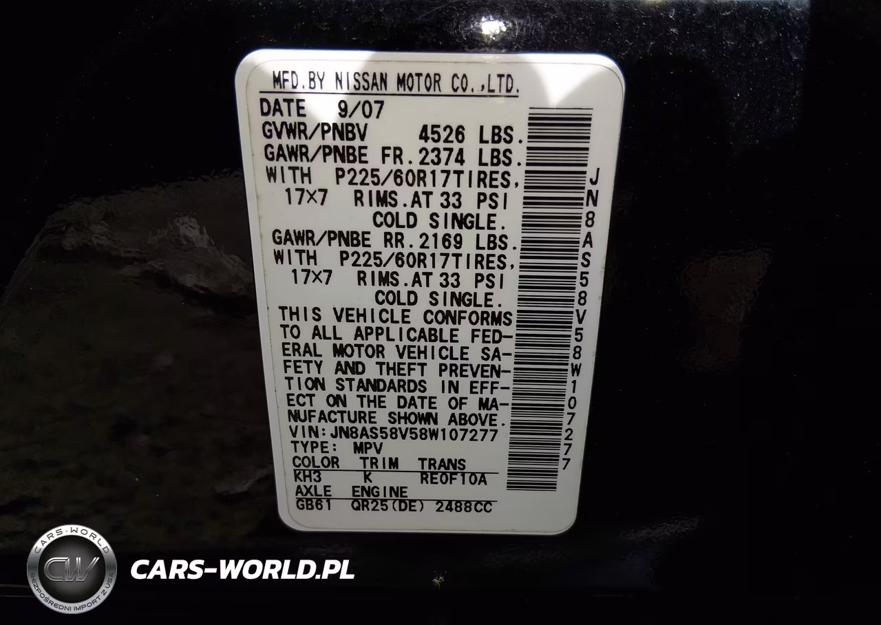 2008 Nissan Rogue Sl VIN:JN8AS58V58W107277 - 9