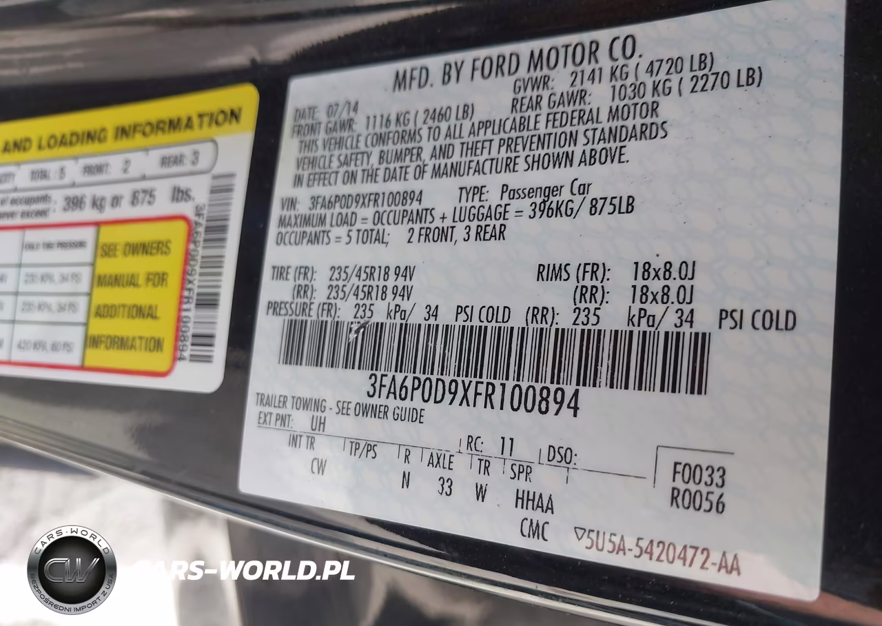 2015 Ford Fusion Titanium VIN:3FA6P0D9XFR100894 - 9