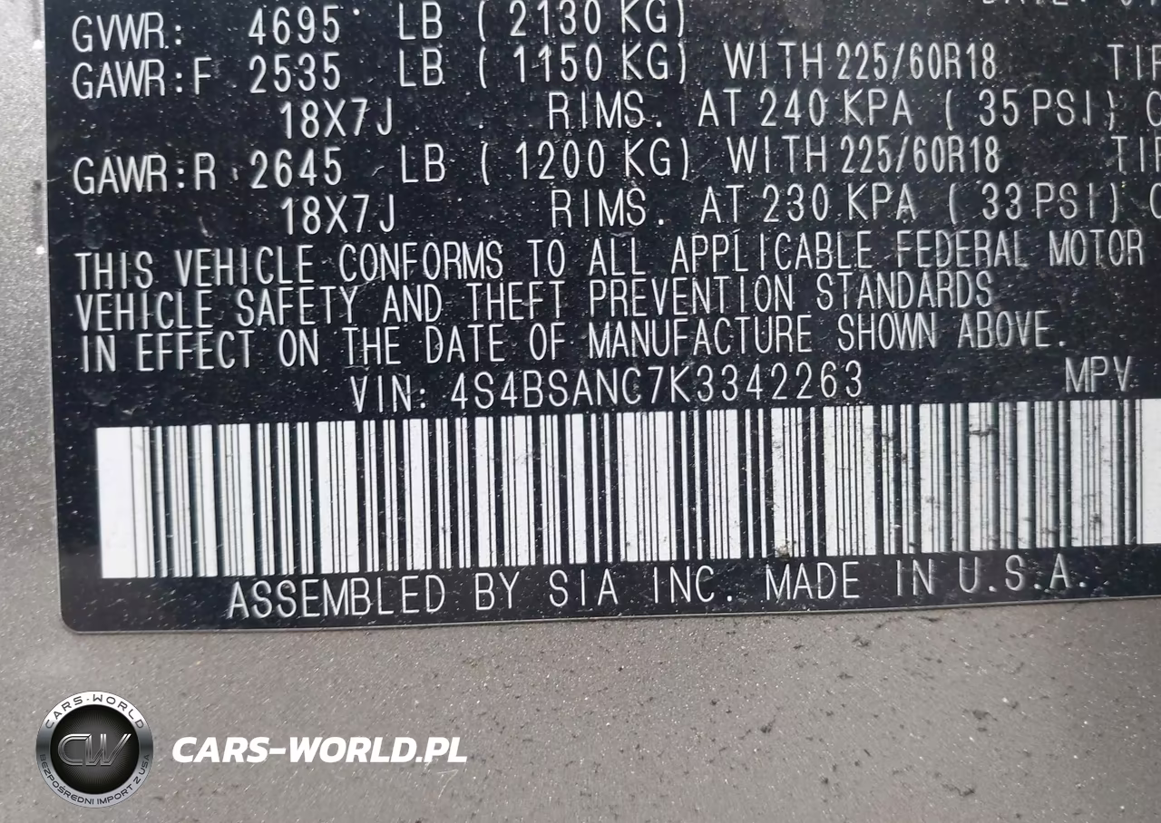 2019 Subaru Outback 2.5I Limited VIN:4S4BSANC7K3342263 - 9
