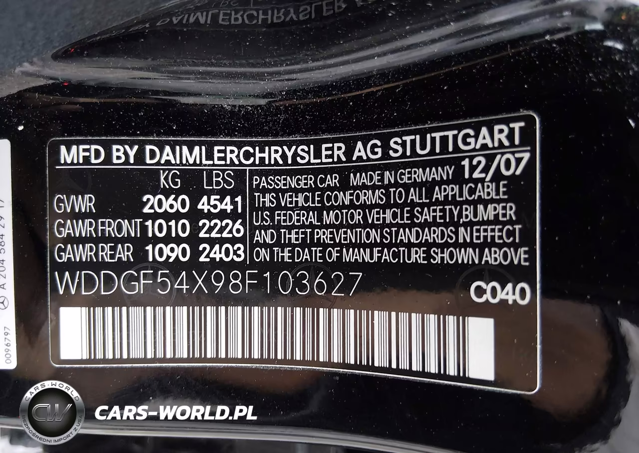 2008 Mercedes-Benz C 300 Luxury-Sport VIN:WDDGF54X98F103627 - 9