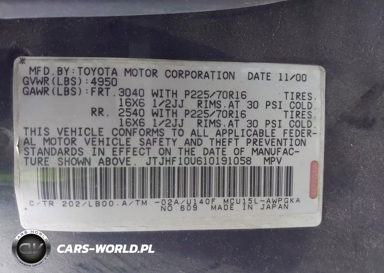 2001 Lexus Rx 300 VIN:JTJHF10U610191058 - 9