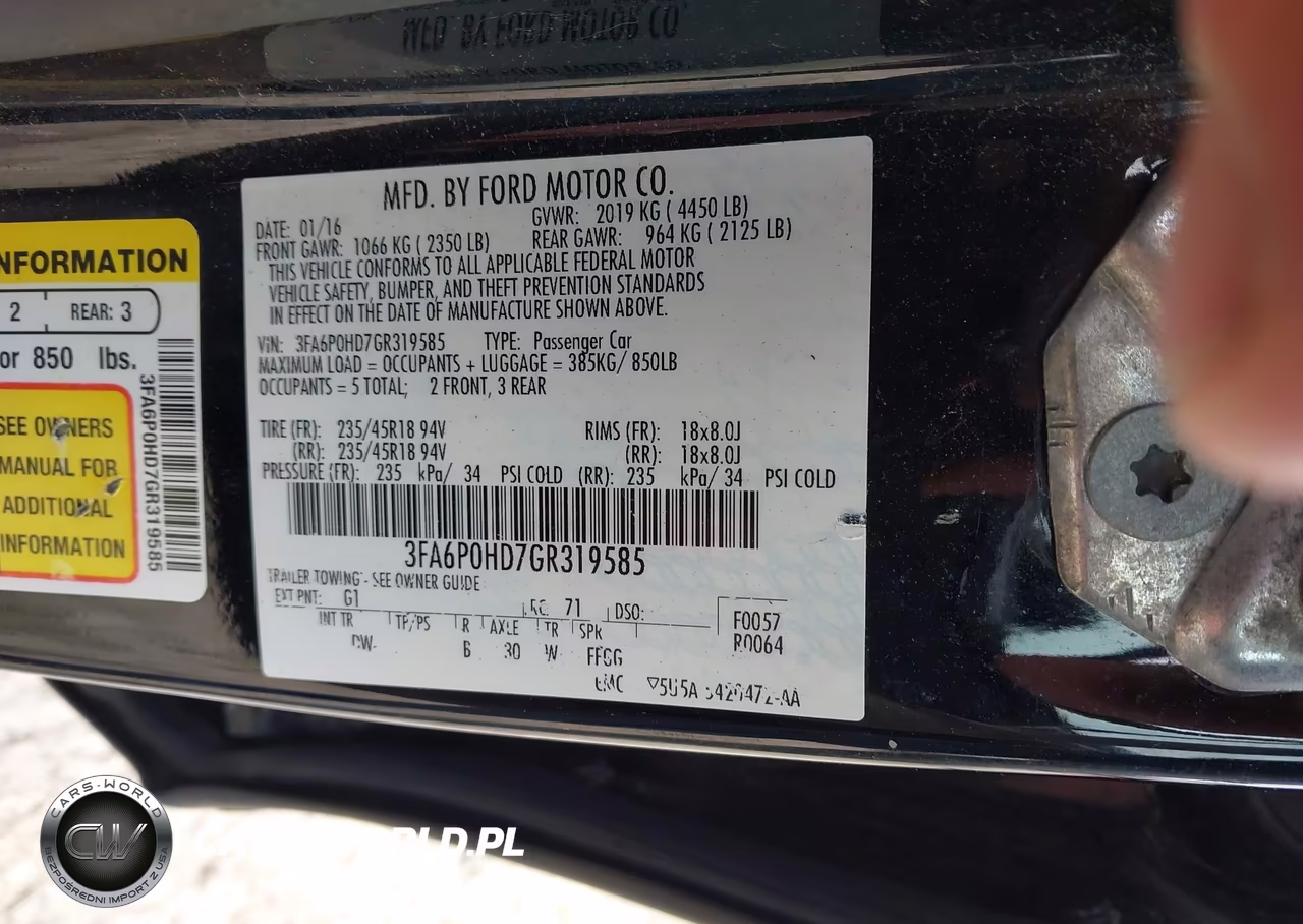 2016 Ford Fusion Se VIN:3FA6P0HD7GR319585 - 9