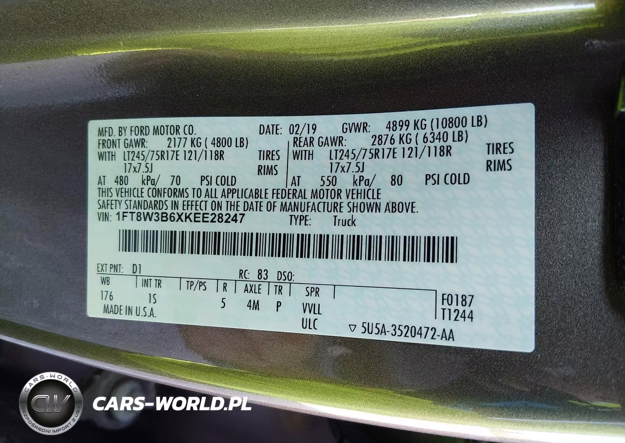 2019 Ford F-350 Xl VIN:1FT8W3B6XKEE28247 - 9
