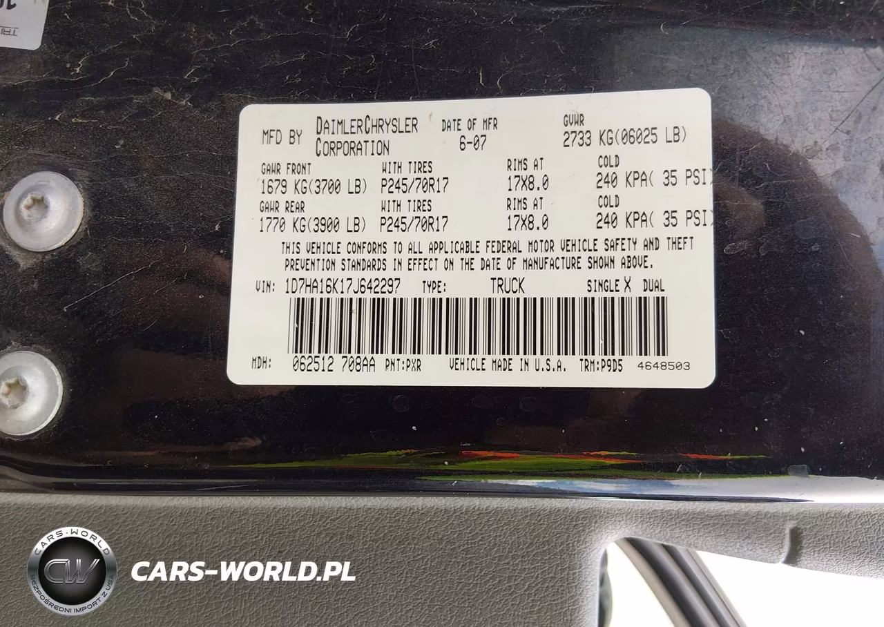 2007 Dodge Ram 1500 St VIN:1D7HA16K17J642297 - 9