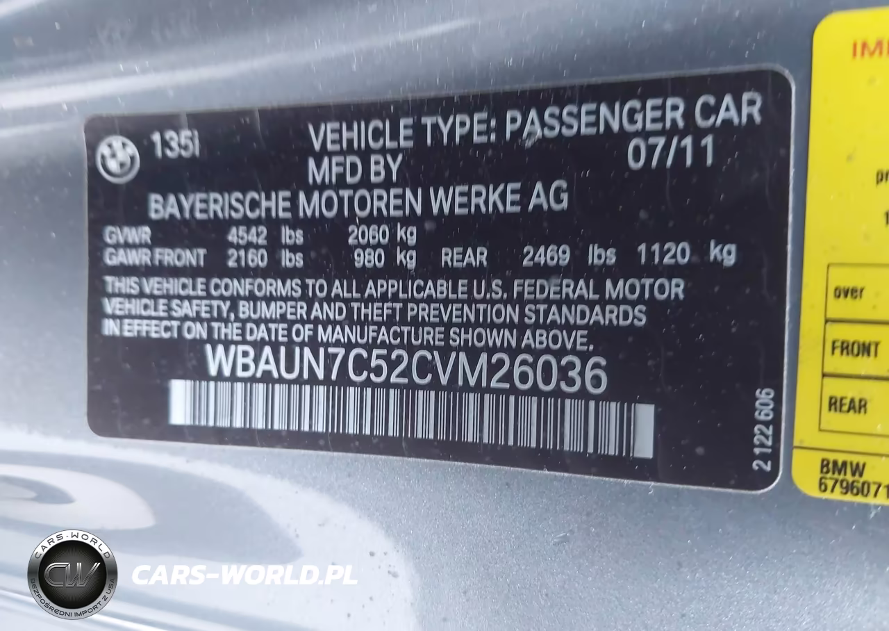 2012 BMW 135I VIN:WBAUN7C52CVM26036 - 9