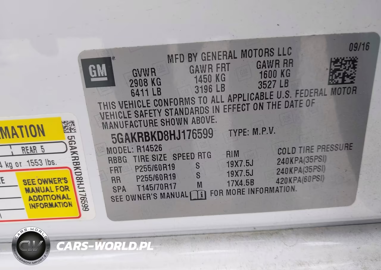 2017 Buick Enclave Leather VIN:5GAKRBKD8HJ176599 - 9
