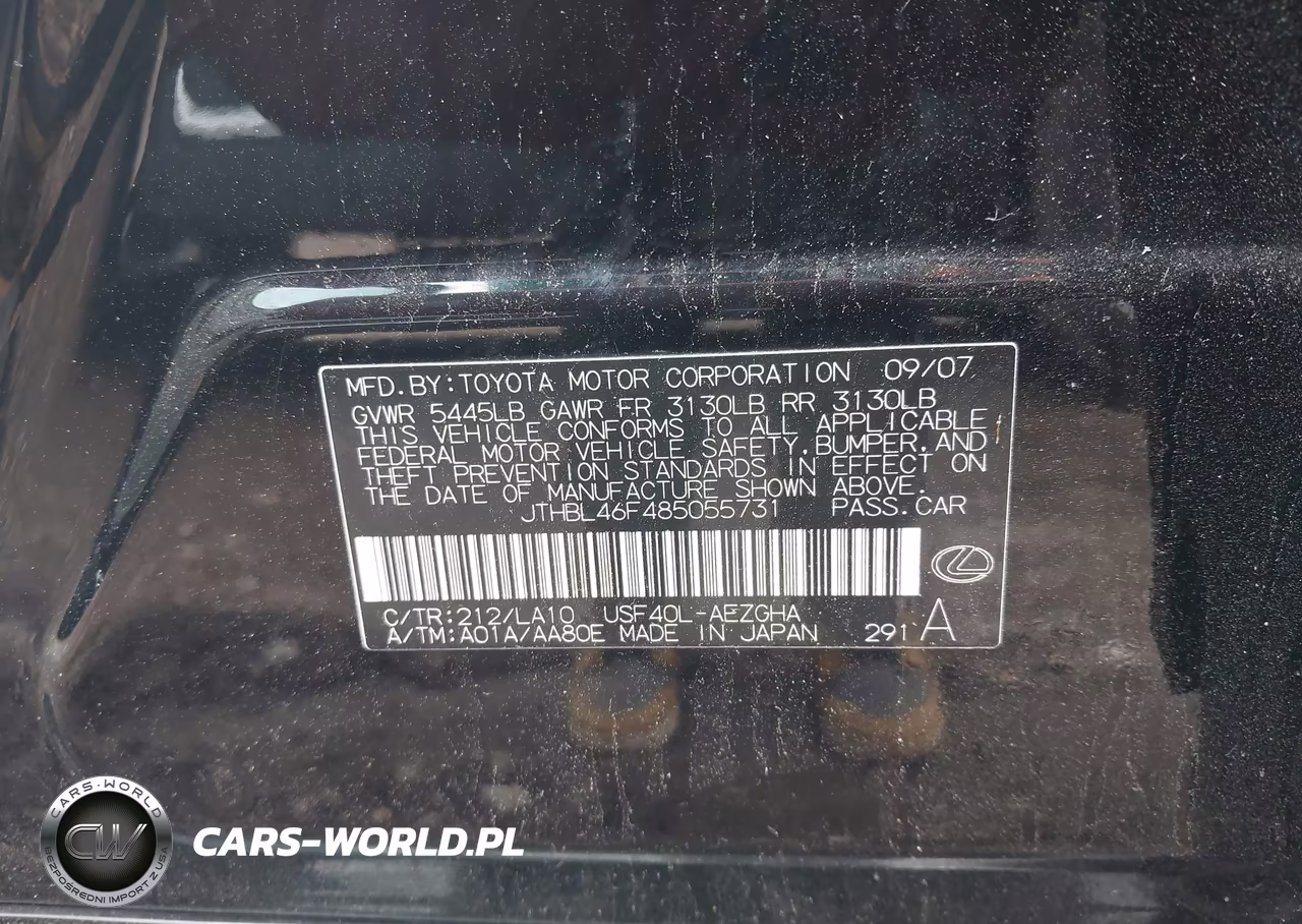 2008 Lexus Ls 460 VIN:JTHBL46F485055731 - 9