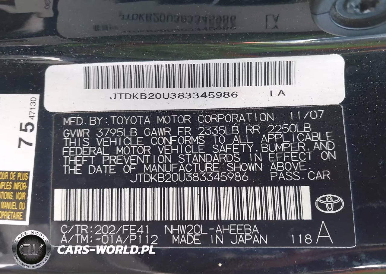 2008 Toyota Prius VIN:JTDKB20U383345986 - 9
