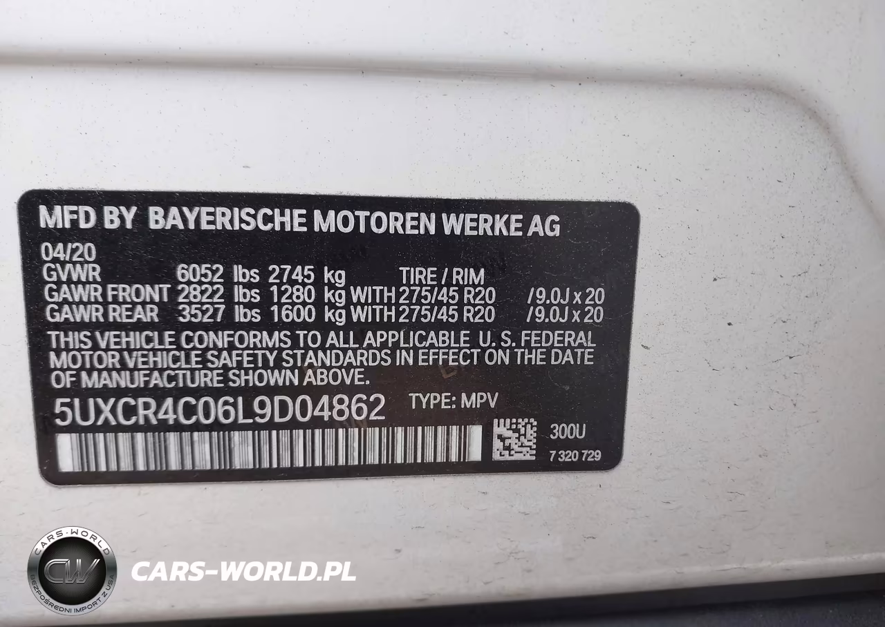 2020 BMW X5 Sdrive40I VIN:5UXCR4C06L9D04862 - 9