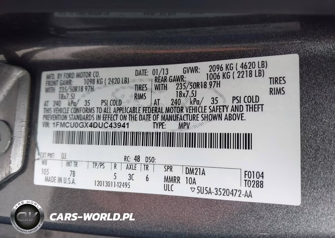 2013 Ford Escape Se VIN:1FMCU0GX4DUC43941 - 9