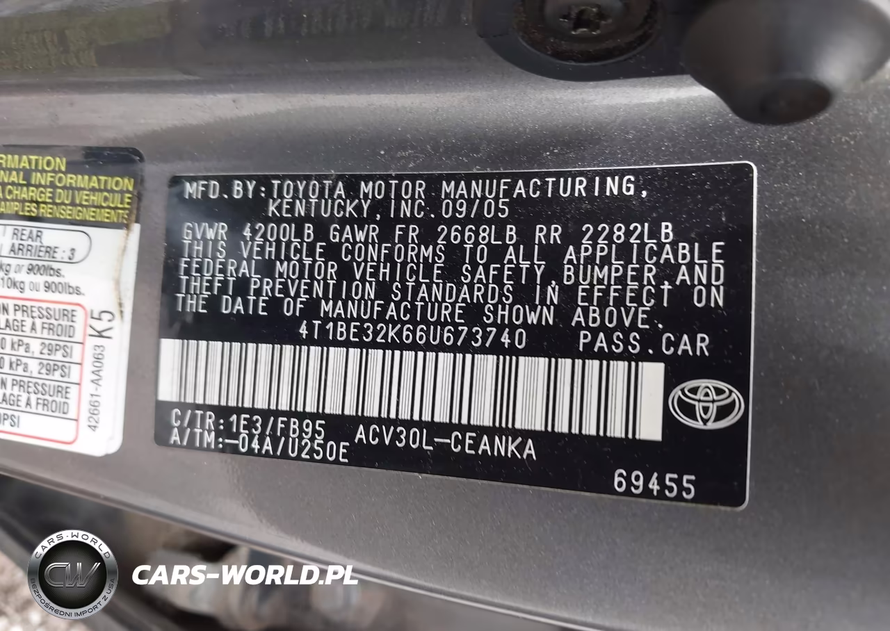 2006 Toyota Camry Std VIN:4T1BE32K66U673740 - 9