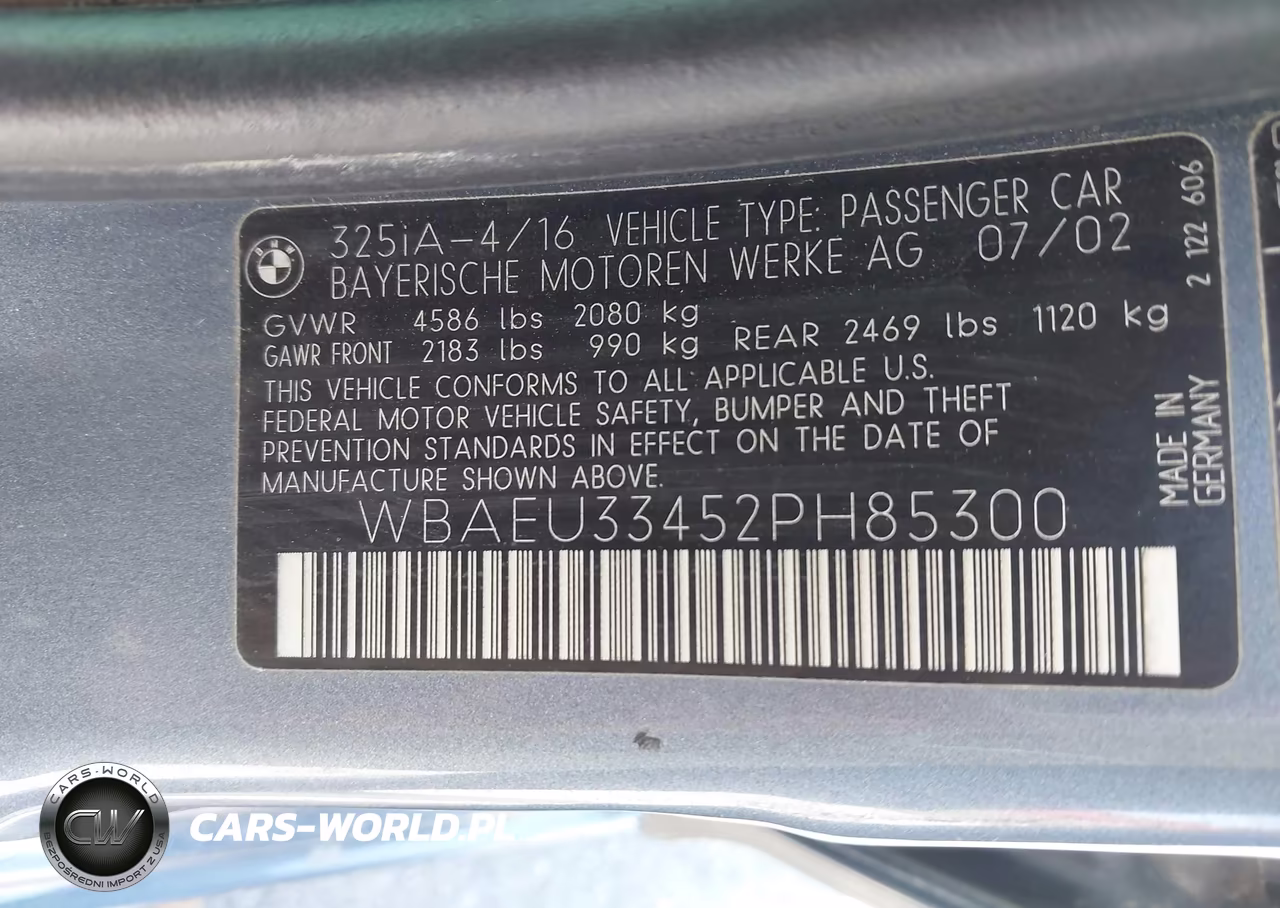 2002 BMW 325Xi VIN:WBAEU33452PH85300 - 9