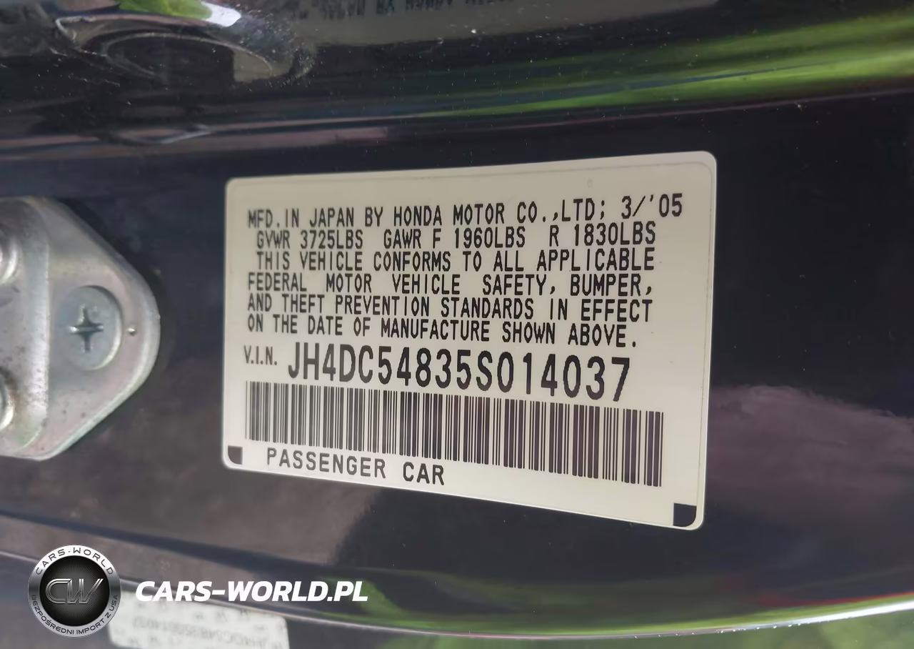 2005 Acura Rsx VIN:JH4DC54835S014037 - 9