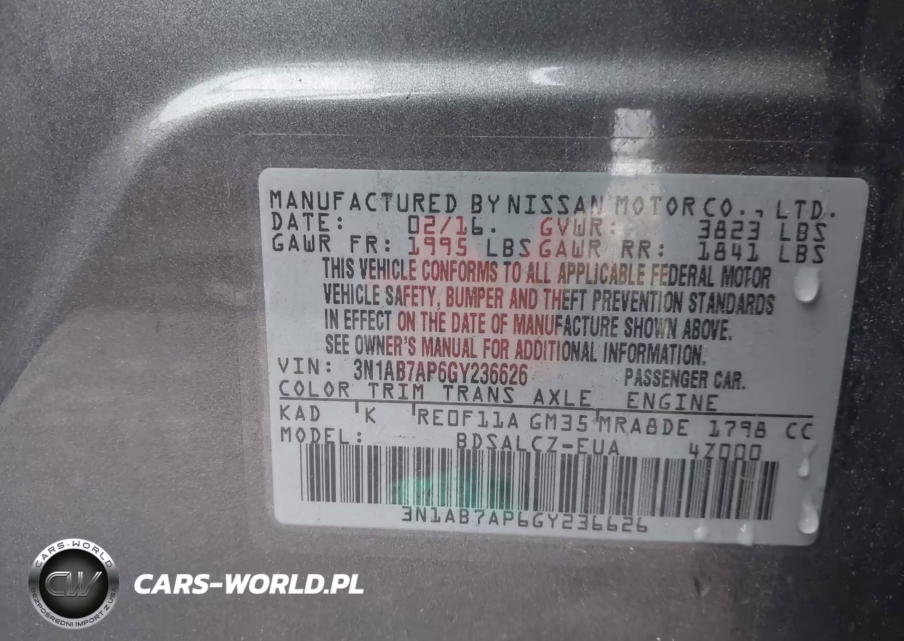 2016 Nissan Sentra Fe+ S VIN:3N1AB7AP6GY236626 - 9