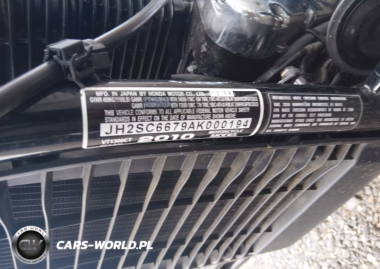 2010 Honda Vt1300 Ct VIN:JH2SC6679AK000194 - 10