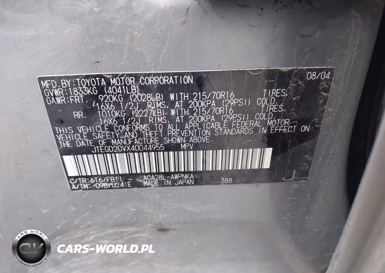 2004 Toyota Rav4 VIN:JTEGD20VX40044955 - 9