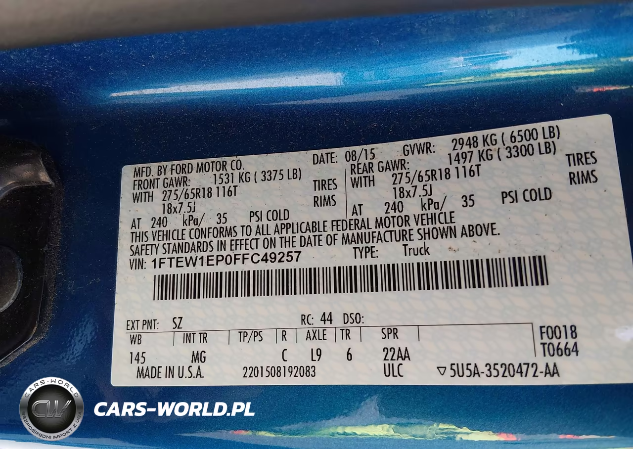 2015 Ford F-150 Xlt VIN:1FTEW1EP0FFC49257 - 9