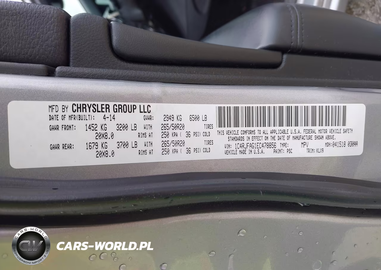 2014 Jeep Grand Cherokee Altitude VIN:1C4RJFAG1EC478856 - 9