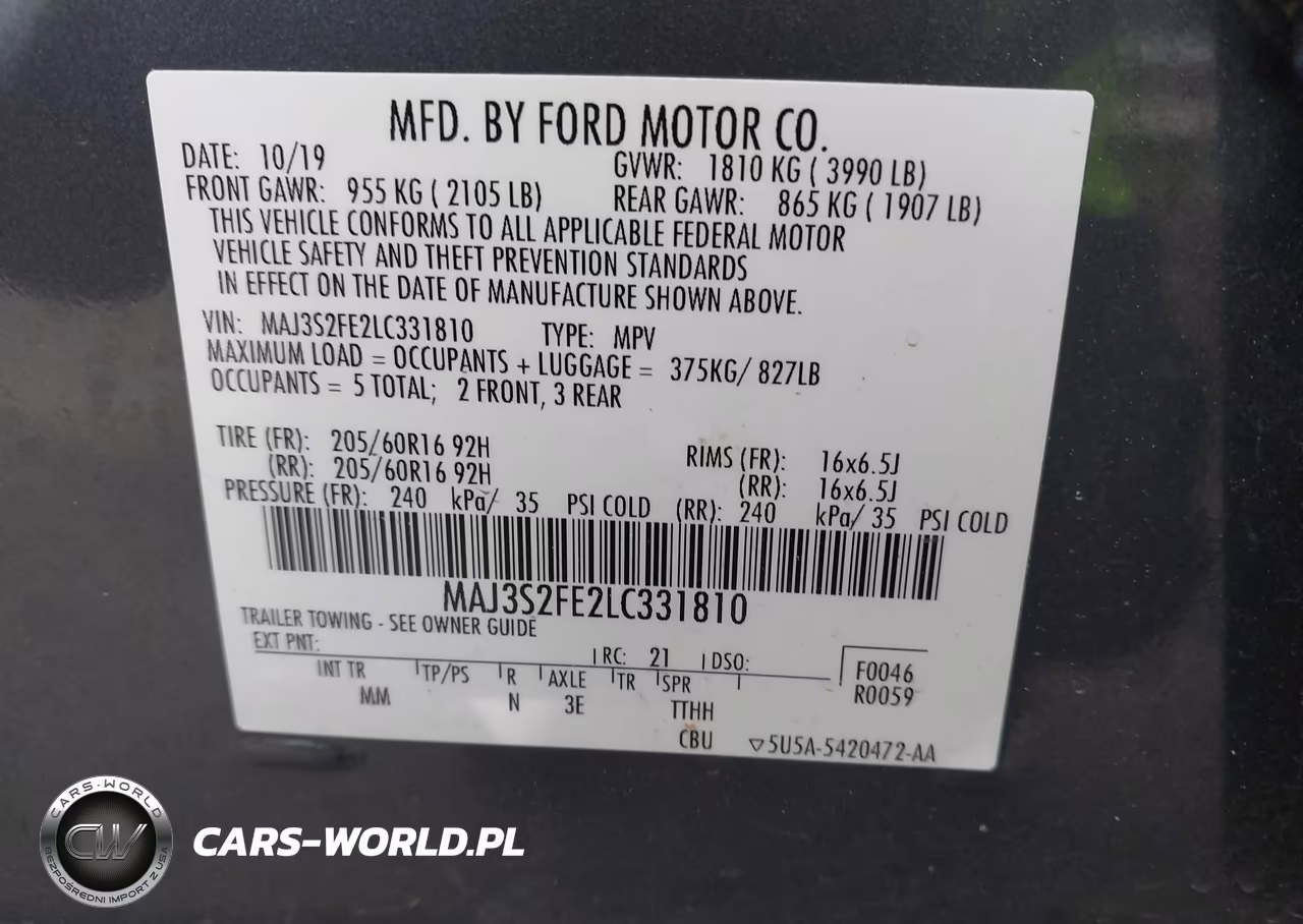 2020 Ford Ecosport S VIN:MAJ3S2FE2LC331810 - 9
