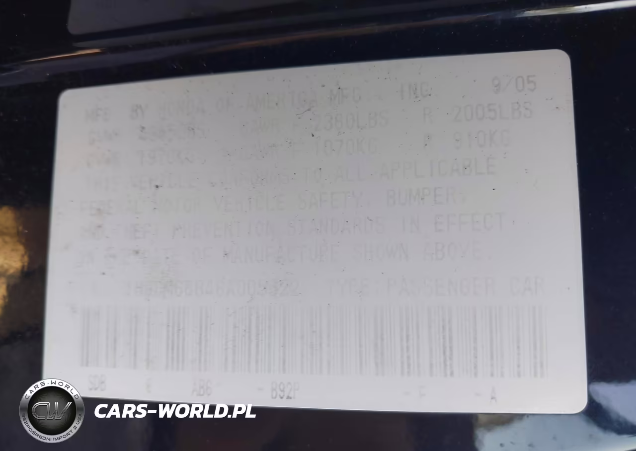 2006 Honda Accord 3.0 Ex VIN:1HGCM66846A005322 - 9