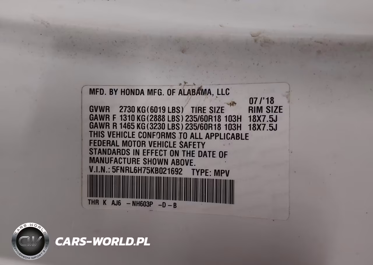 2019 Honda Odyssey Ex-L VIN:5FNRL6H75KB021692 - 9