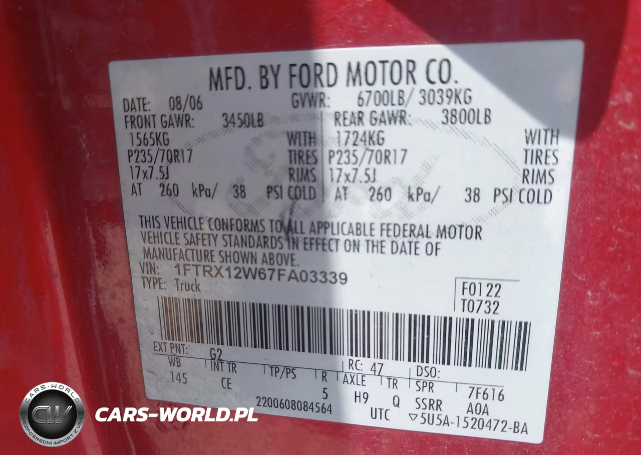 2007 Ford F-150 Stx-Xl-Xlt VIN:1FTRX12W67FA03339 - 9